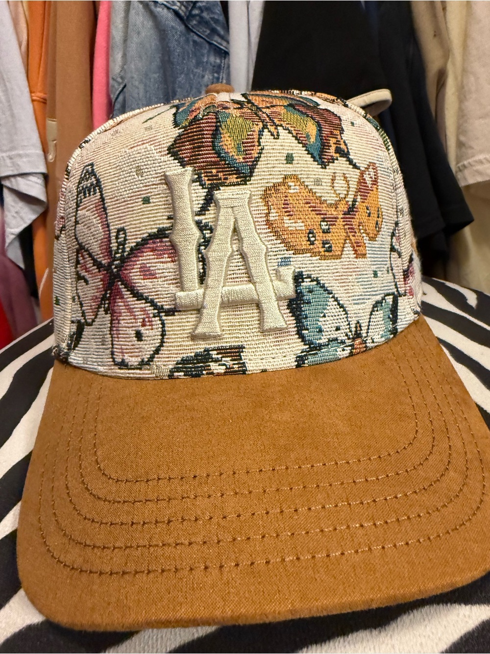 American Needle Kids Butterfly Cap in Cream and Tan